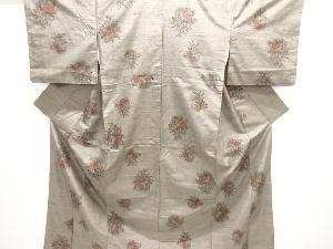 花籠模様織り出し手織り紬着物